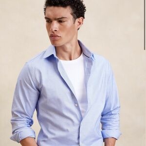 Banana Republic Factory Men Basic Blue Dress Shirt LARGE